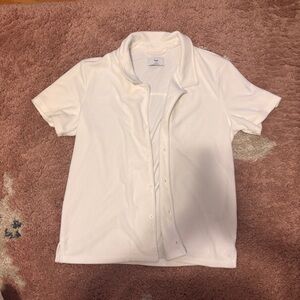 Aritzia Tna Newcastle Shirt Terrycloth White Women’s Medium Cozy Short Sleeve